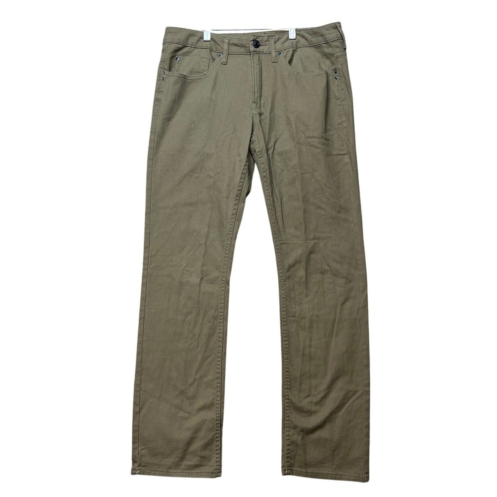 Buffalo David Bitton Sam-X Pants Mens 32x32 Khaki Slim Straight Stretch 5 Pocket